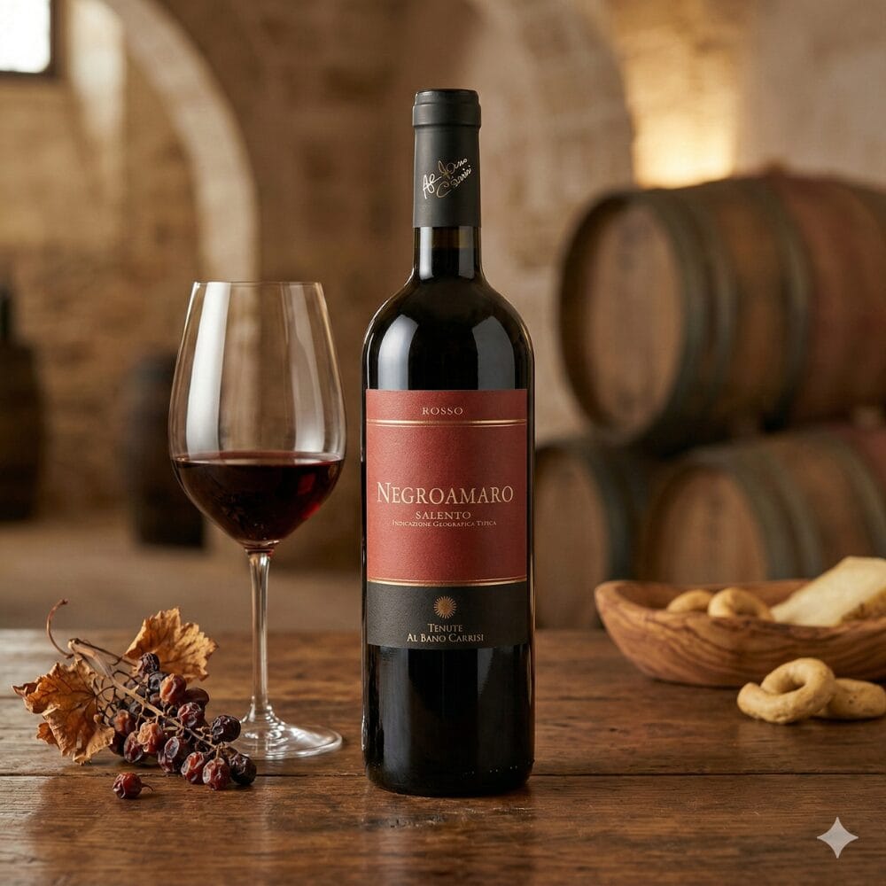 Tenute Albano Carrisi Wino Negroamaro Salento Rosso IGT – Wytrawne Czerwone Wino 75cl