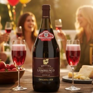 Lambrusco di Modena DOC Amabile Cavicchioli Włoskie Czerwone Wino Musujące 1,5L