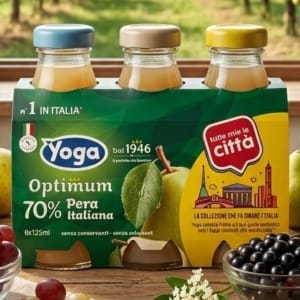 Yoga Optimum Gruszka 70% owoców 6x125ml – 6 szklanych buteleczek | Włoska Pera