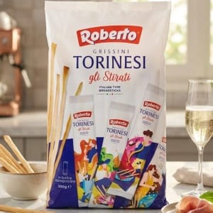 Paluszki chlebowe Grissini Torinesi Roberto 350 g włoskie (12 x poręczne opakowania)