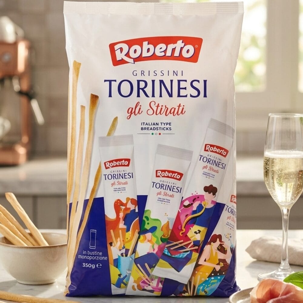 Paluszki chlebowe Grissini Torinesi Roberto 350 g włoskie (12 x poręczne opakowania)