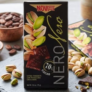 Włoska Czekolada Gorzka 70% z Pistacjami Novi Nero 75g