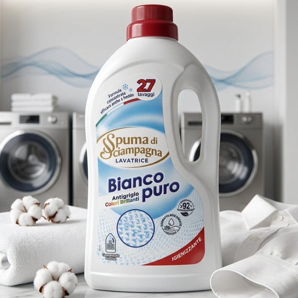 Włoski Żel do Prania Spuma di Sciampagna Bianco Puro 27p 1215ml Oryginał