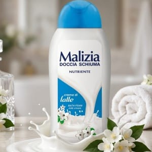 Oryginalny Włoski Żel Malizia Crema di Latte 300 ml – Płyn do Kąpieli Mleczny
