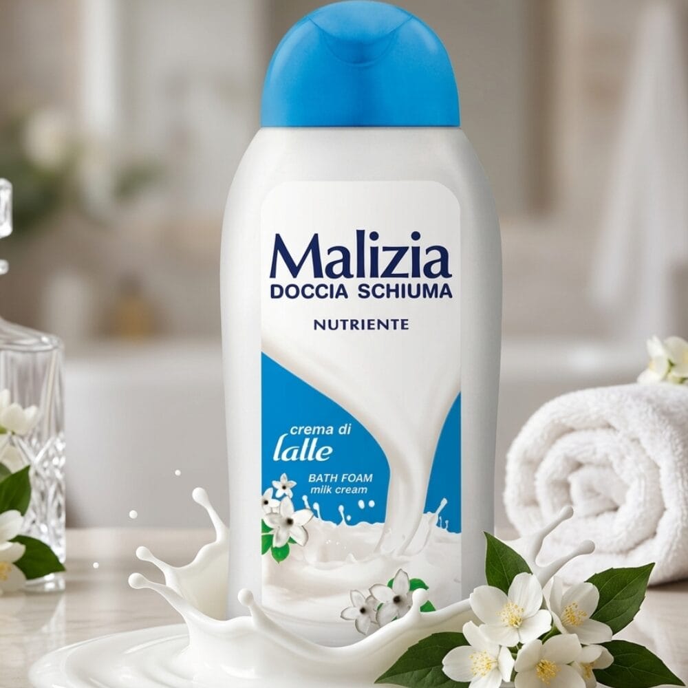 Oryginalny Włoski Żel Malizia Crema di Latte 300 ml – Płyn do Kąpieli Mleczny